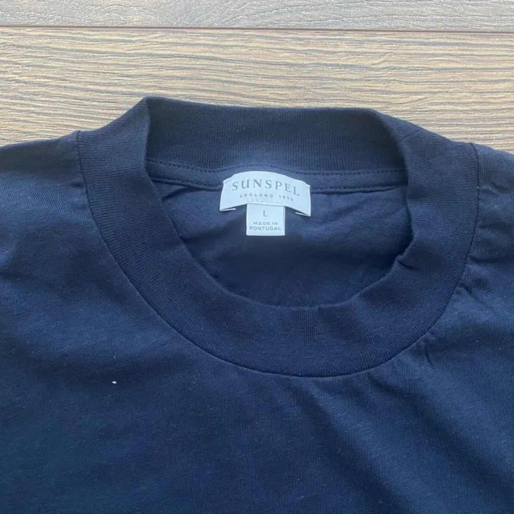 Sunspel Cotton Mock Neck T-Shirt.Brand New. Large